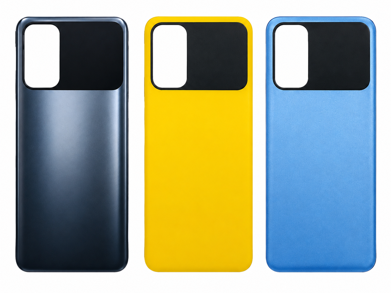 Compatible Replacement POCO M4 Pro 5G Back Panel – Black, Blue & Yellow